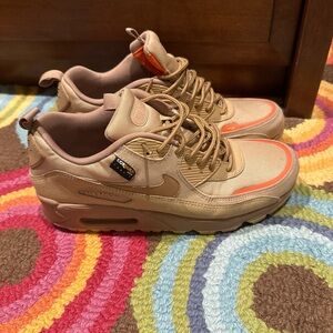 Nike Beige and Orange Sneakers